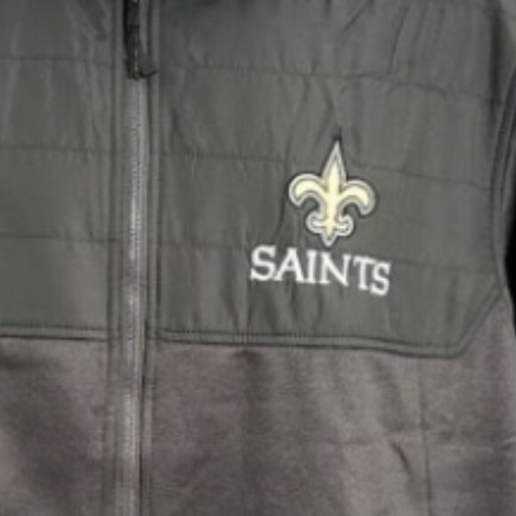 DUNBROOKE Explorer Tech Full-Zip Heather Black SAINTS Jacket - NWT Men's XL - Picture 8 of 8